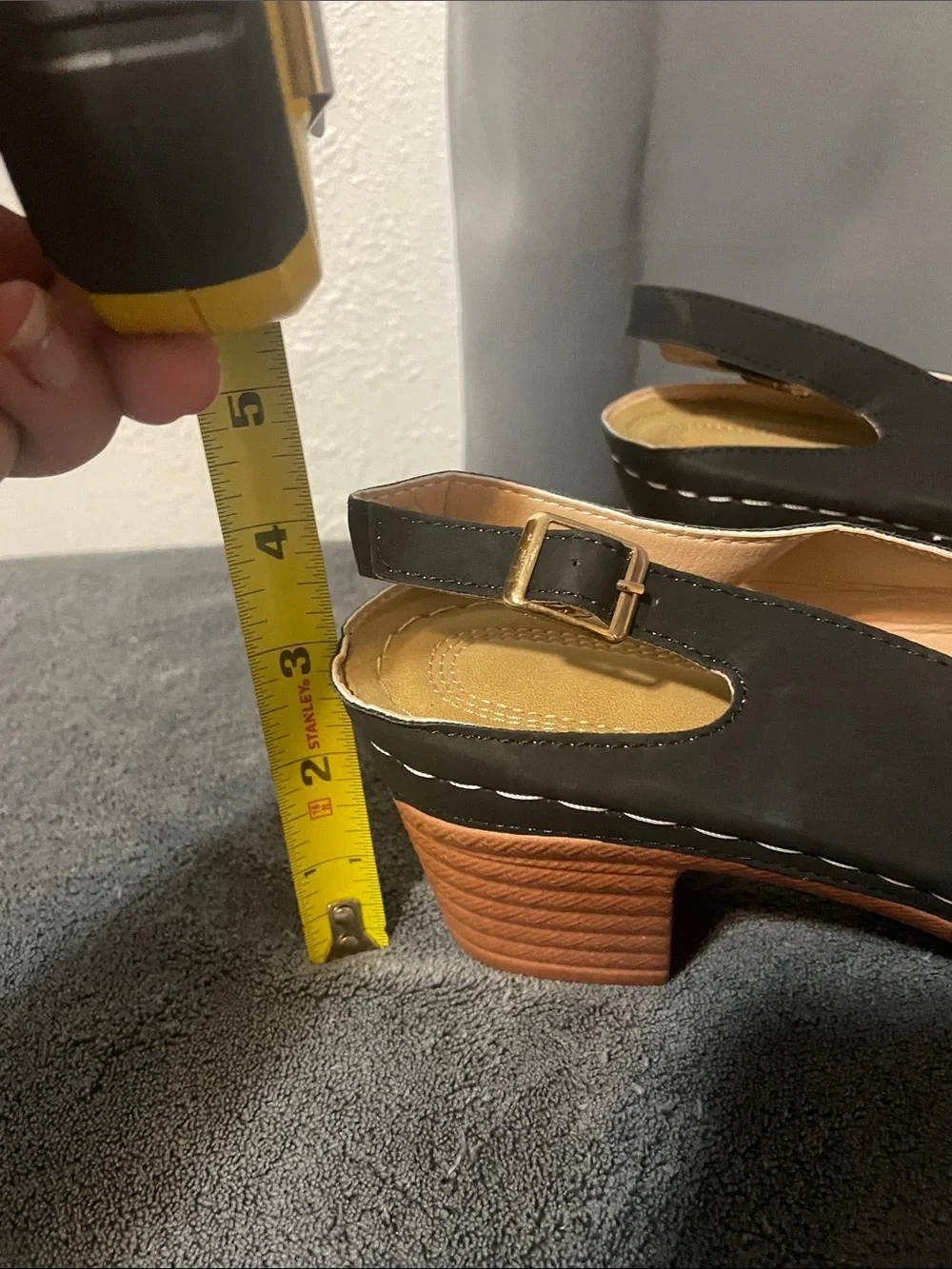 Women's Black Open-Toe Wedge Sandals NWOT